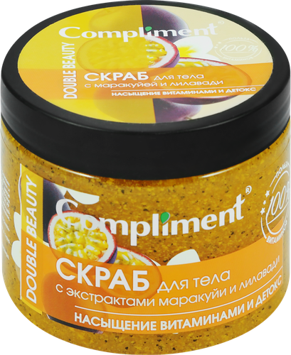 

Скраб для тела Compliment Double Beauty с экстрактами маракуйи и лилавади 400 мл