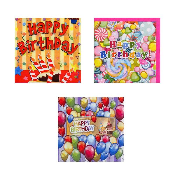 Капитан весельчак салфетки бумажные праздничные, 12 шт, 33х33см, af, 3 вида