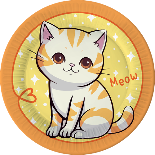 Набор тарелок бумажных ND Play Котик полосатый, 23см, 6шт