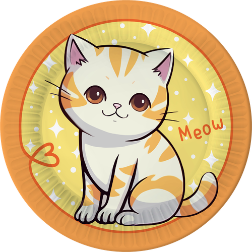 

Набор тарелок бумажных ND Play Котик полосатый 23 см 6 шт.