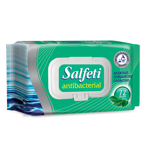 Салфетки влажные Salfeti Antibacterial 72 шт.
