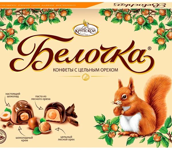 Набор конфет Белочка с цельным фундуком 160г в ассортименте