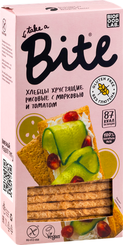 

Хлебцы хрустящие рисовые Take a Bite с морковью и томатом 150 г