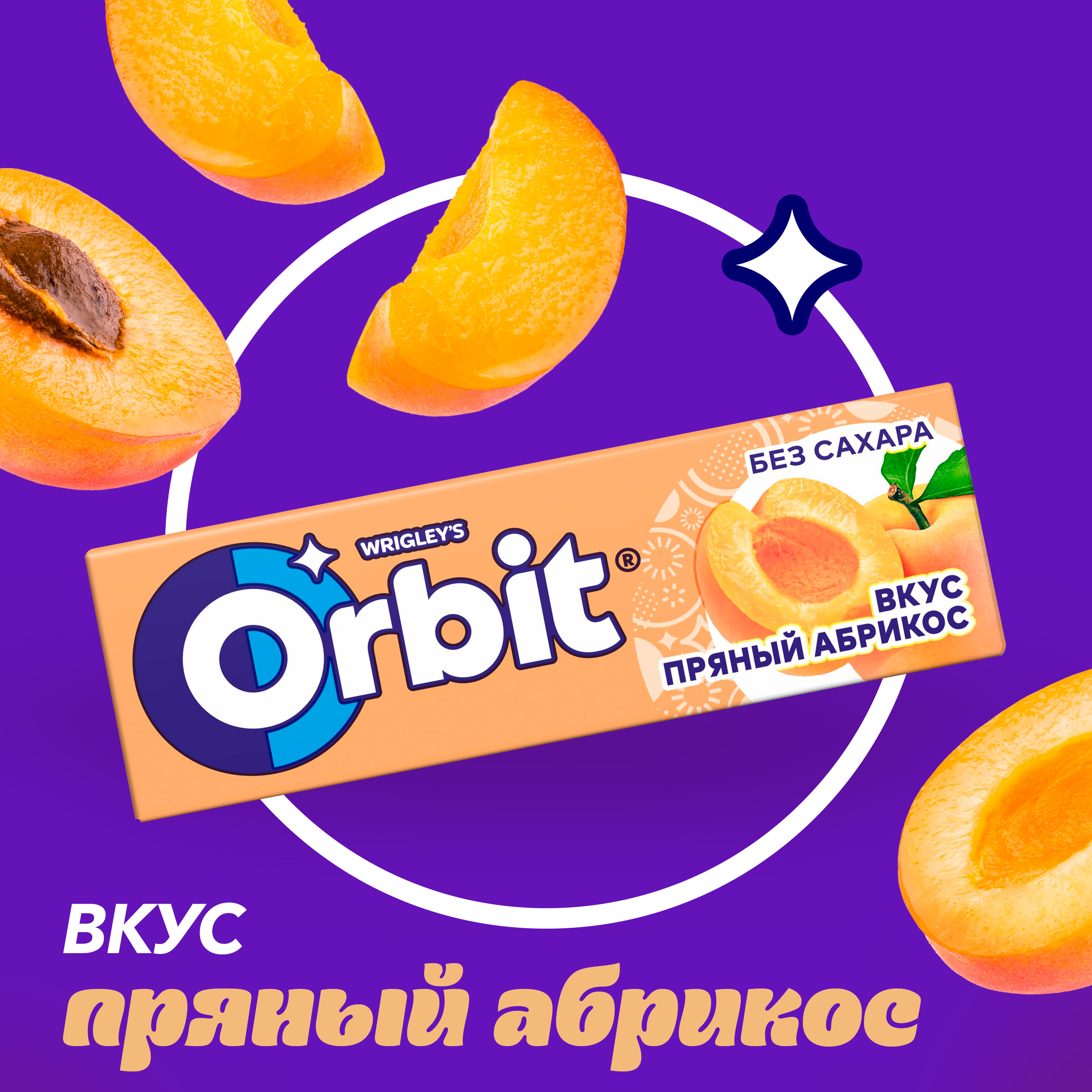 

Жевательная резинка Orbit Пряный абрикос без сахара 13.6 г