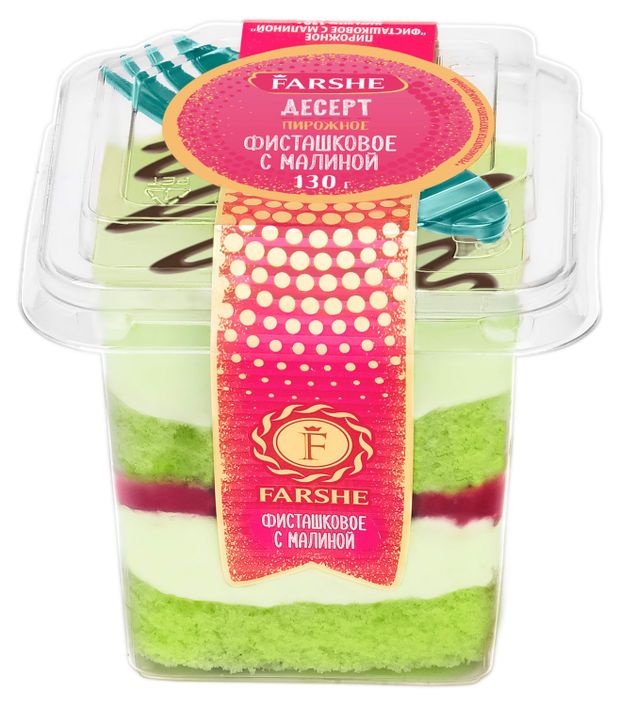 

Пирожное Farshe фисташковое с малиной 130 г