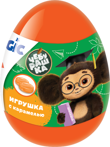 

Конфеты карамель Конфитрейд Чебурашка в пластиковом яйце с игрушкой в ассортименте 10 г