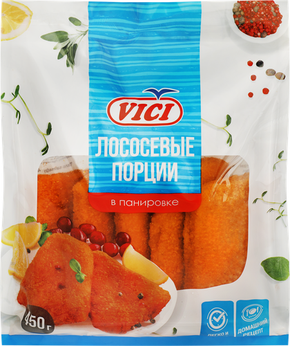 

Лососевые порции Vici в панировке замороженные 450 г