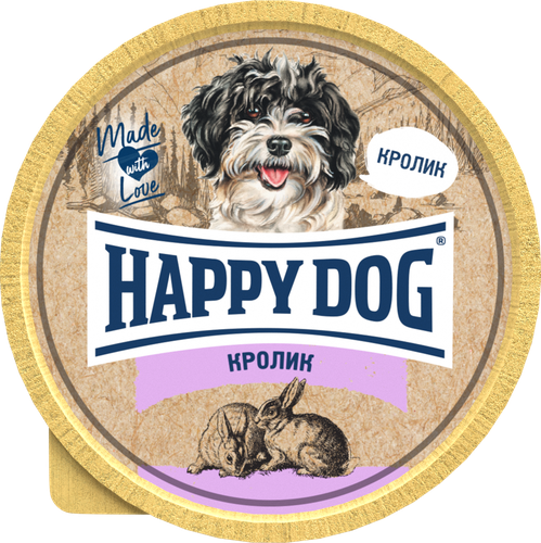 

Корм консервированный для собак HAPPY DOG HD Natur Line Кролик паштет, 125г