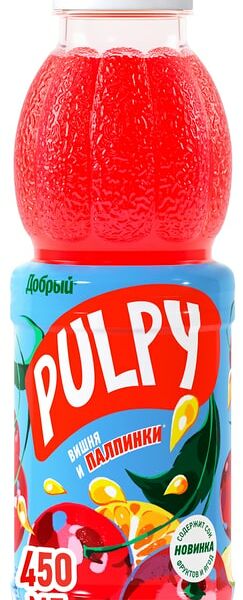 Напиток сокосодержащий Добрый Палпи Яблоко-Черноплодная рябина-Вишня 450мл