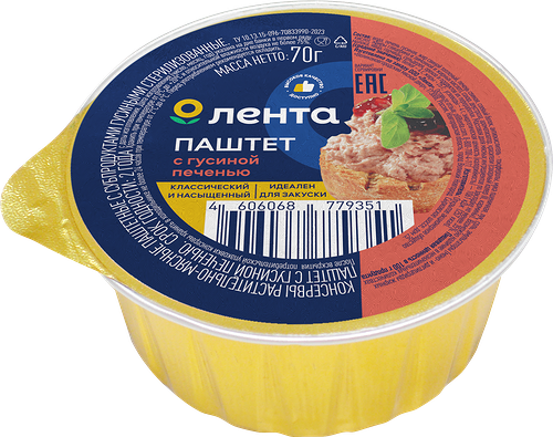 Паштет Лента с гусиной печенью 70 г
