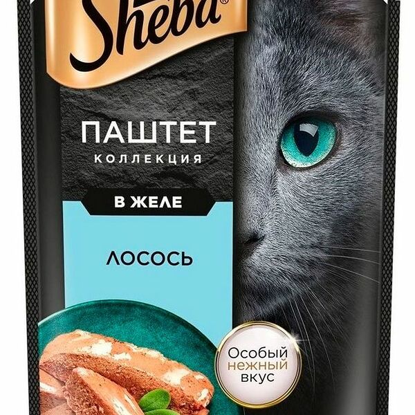 Влажный корм для взрослых кошек Sheba паштет в желе с лососем 75 г