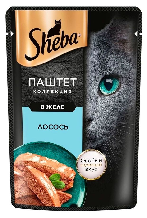 

Влажный корм Sheba для взрослых кошек паштет в желе с лососем 75 г