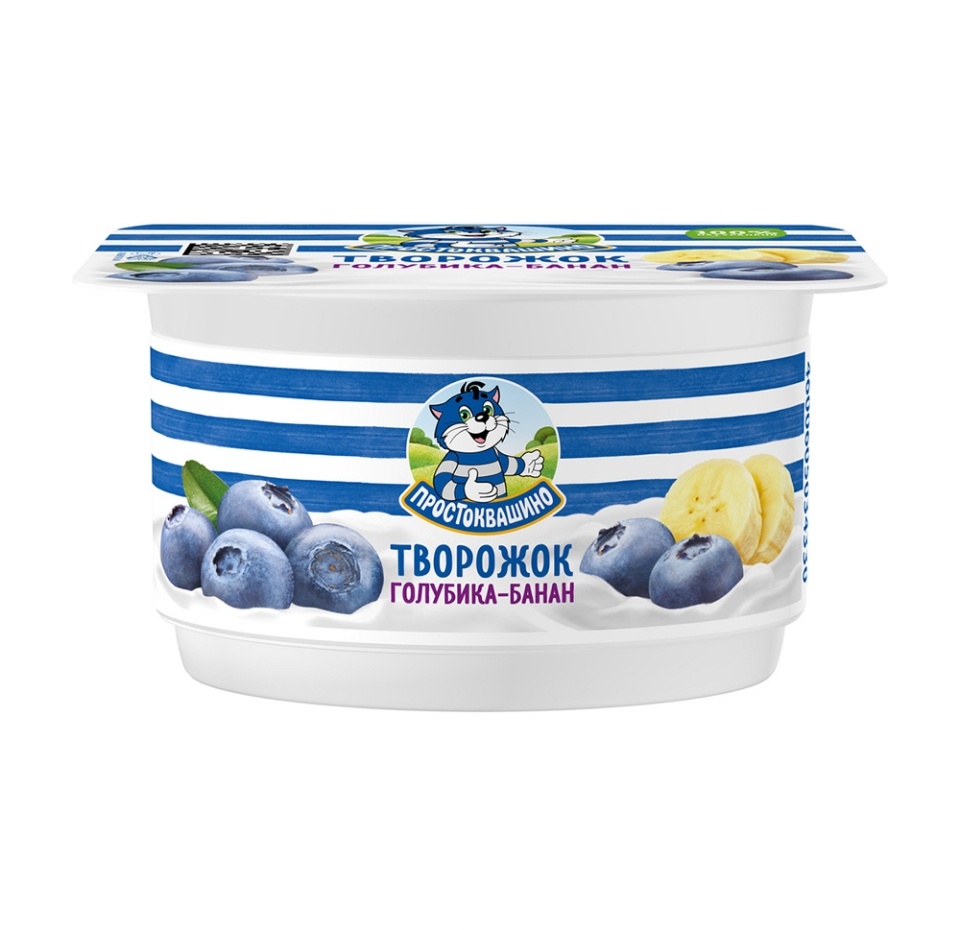 

Творожок Простоквашино голубика-банан 3.6% БЗМЖ 110 г
