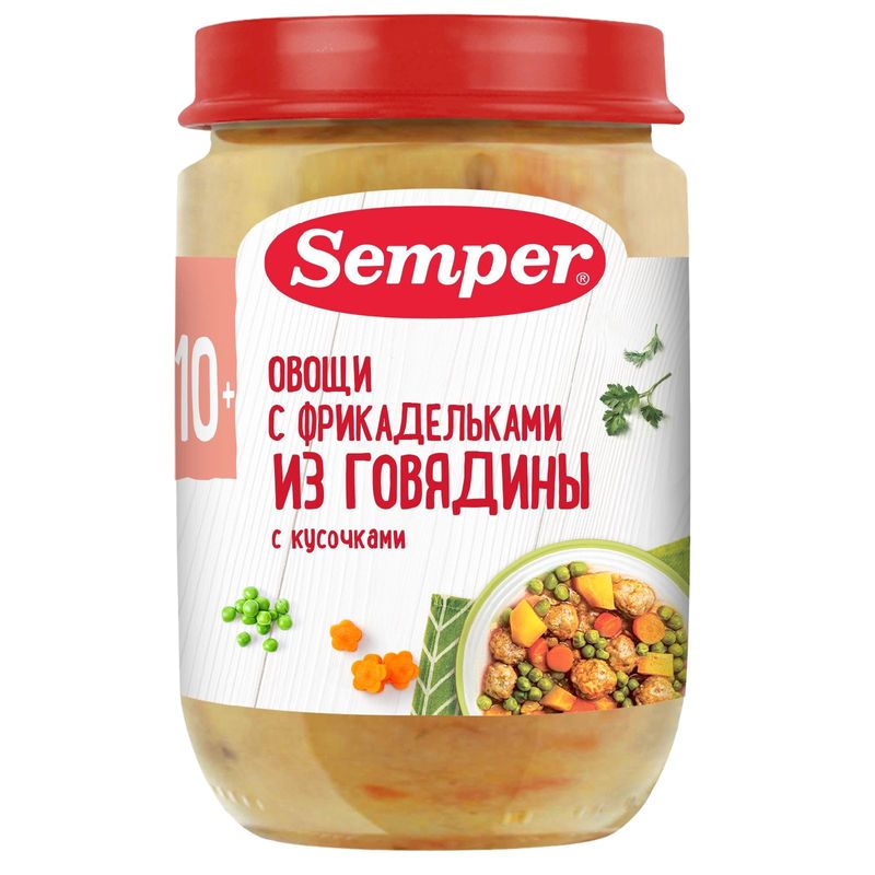 

Пюре детское Semper с фрикадельками из говядины с овощами 190 г