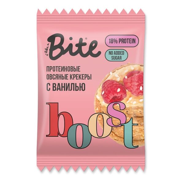 Крекеры протеиновые Take a Bite Boost овсяные с ванилью (без сахара)