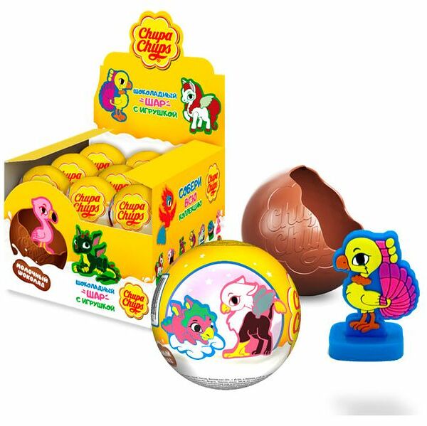 Шар шоколадный Chupa Chups игрушка в ассортименте, 1 шт, 20г