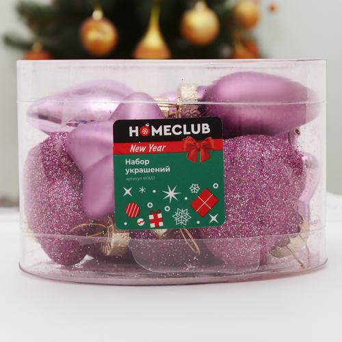 

Набор елочных украшений Homeclub 4 см разной формы 12 шт., цвет в ассортименте Арт. W1651