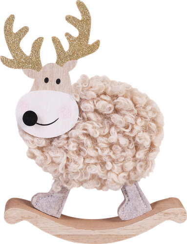 

Фигура новогодняя Homeclub Олень пушистый дерево 18.5 см