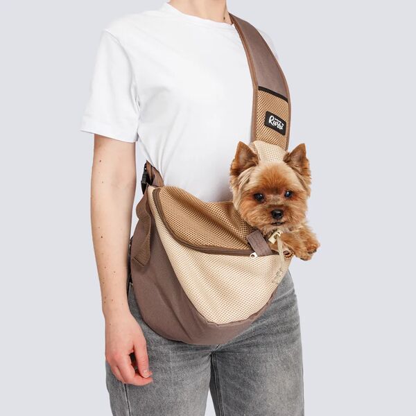 Слинг для кошек и собак мелких пород, 50х18х29 см, хаки