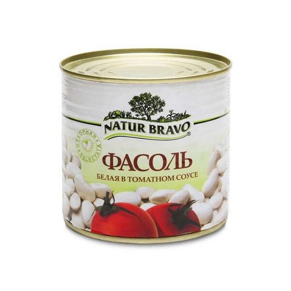 Фасоль белая Natur Bravo консерв стер 430мл ст/бан