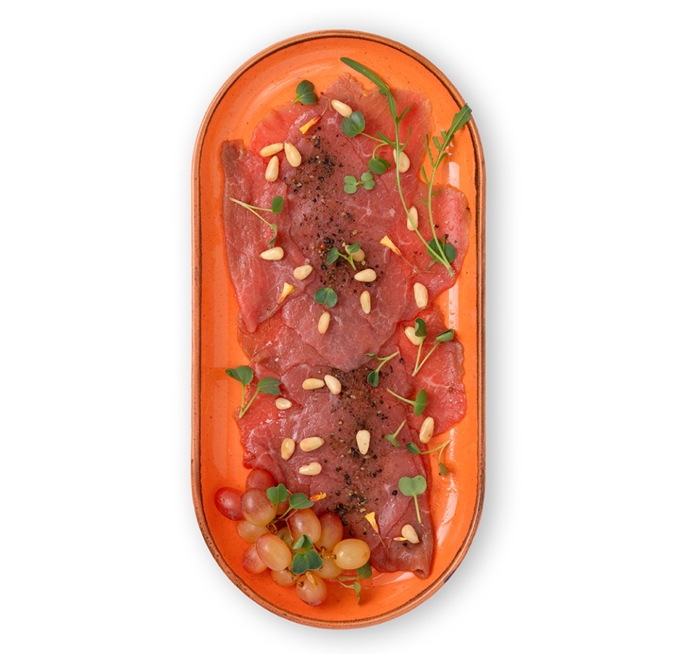 

Карпаччо из говядины Азбука вкуса с виноградным маслом с декором, 125 г