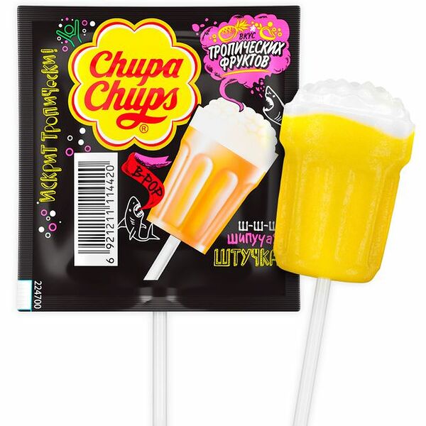 Карамель Chupa Chups В-Рop со вкусом Тропических фруктов 15 г