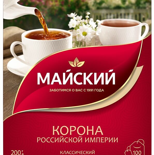Чай черный Майский Корона Российской Империи 100*2г