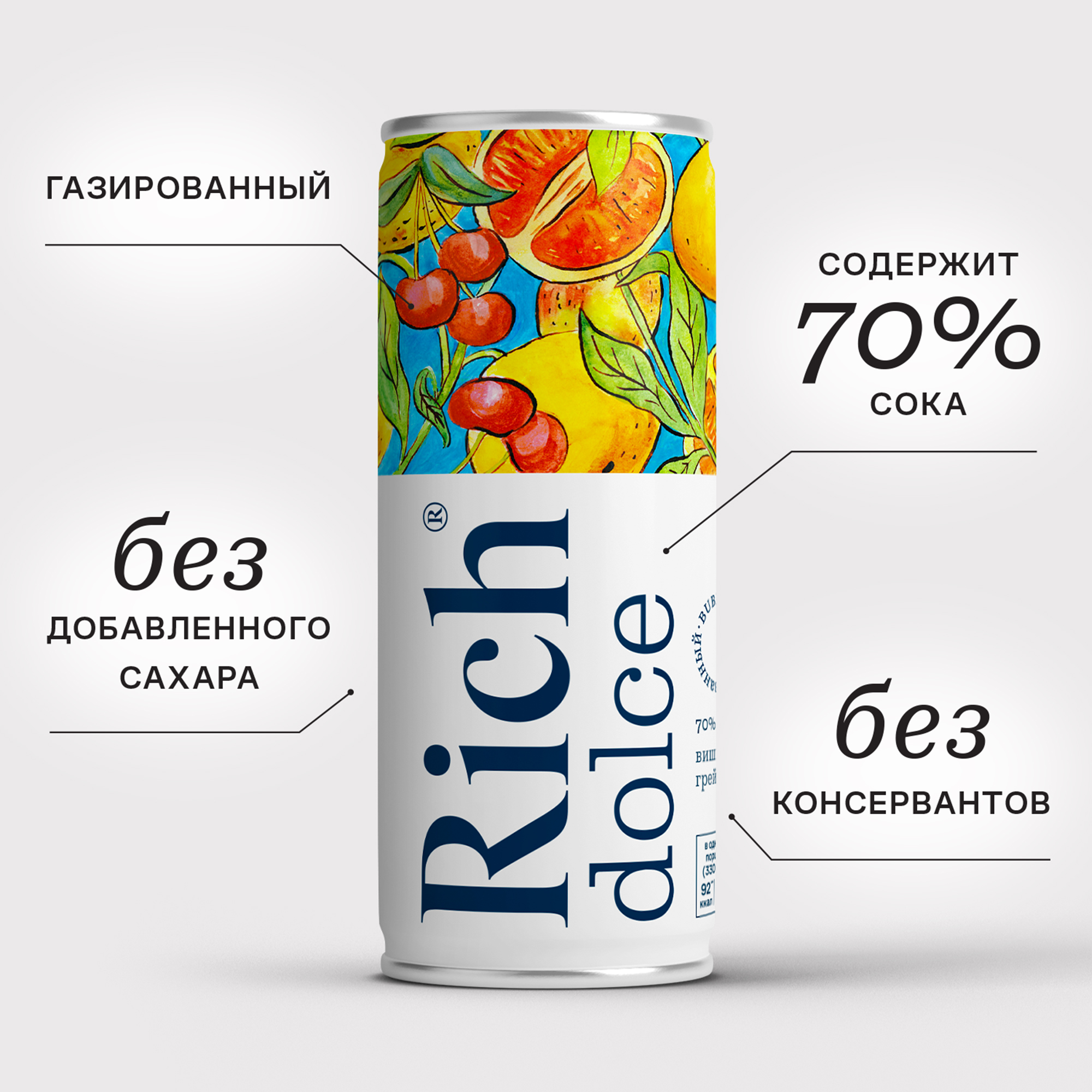 

Напиток сокосодержащий Rich Dolce Вишня-Грейпфрут 330 мл