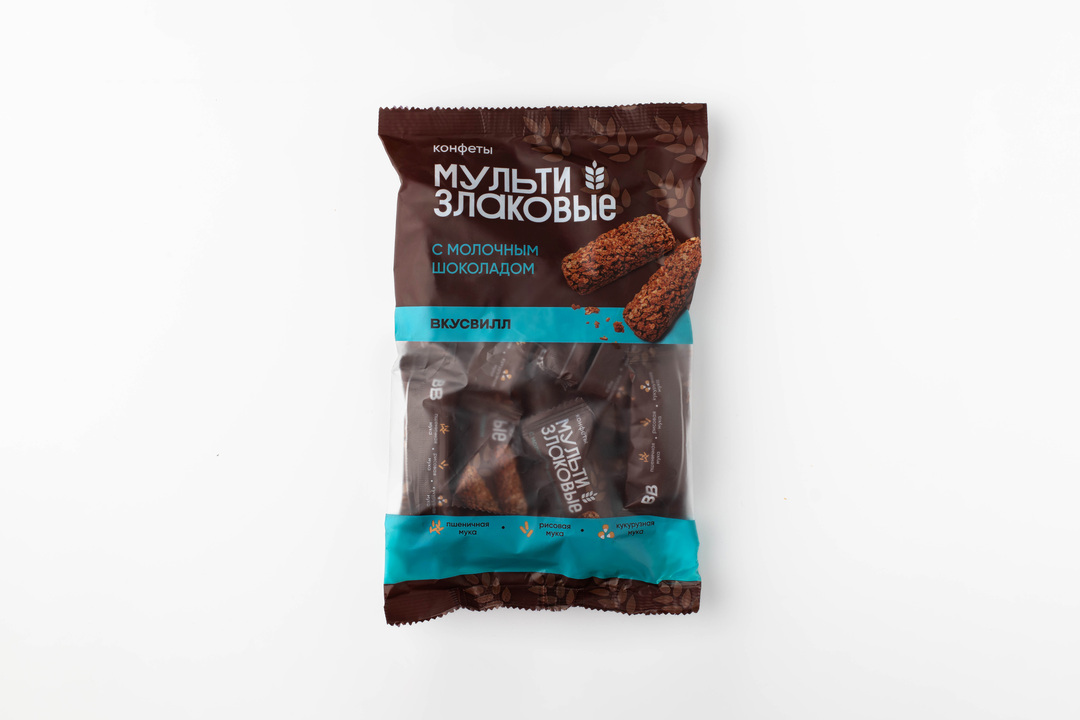 

Конфеты ВкусВилл мультизлаковые с молочным шоколадом 175 г