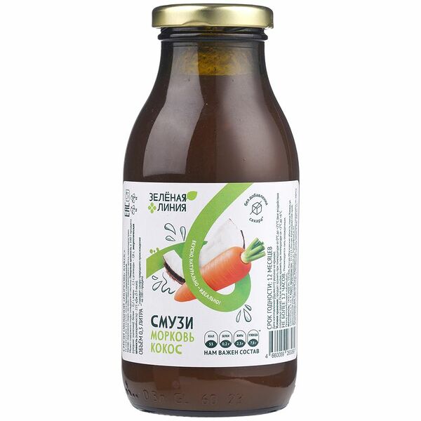 Смузи Морковь-Кокос Зелёная Линия, 300мл