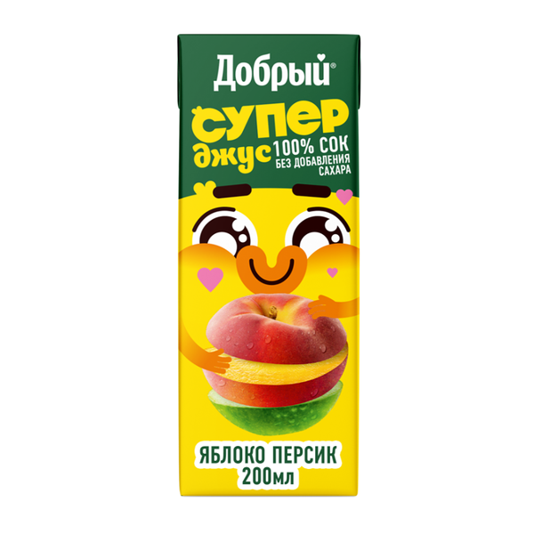 Сок Добрый Active Kid яблоко-персик 200 мл