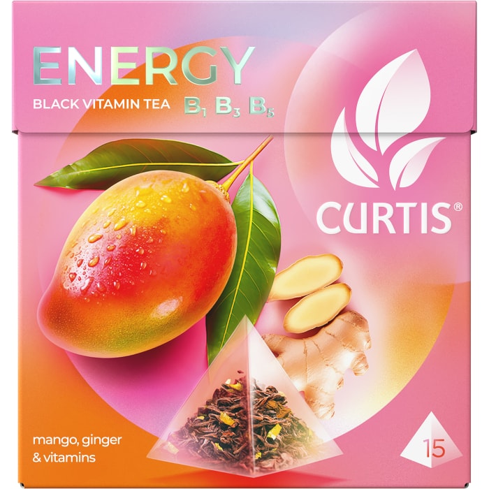 

Чай чёрный Curtis Energy имбирь-манго и витамины 15 пирамидок 25.5 г