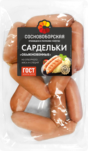 

Сардельки Сосновоборская Обыкновенные ГОСТ в череве МГС вес до 1кг