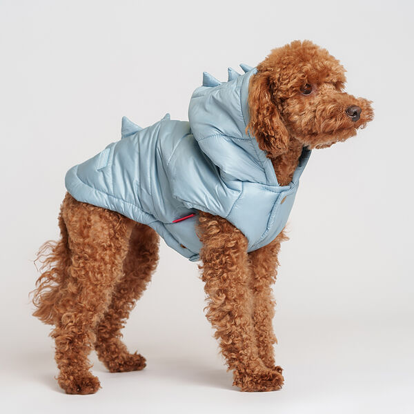 Куртка дракоша с капюшоном для собак, XL, голубая