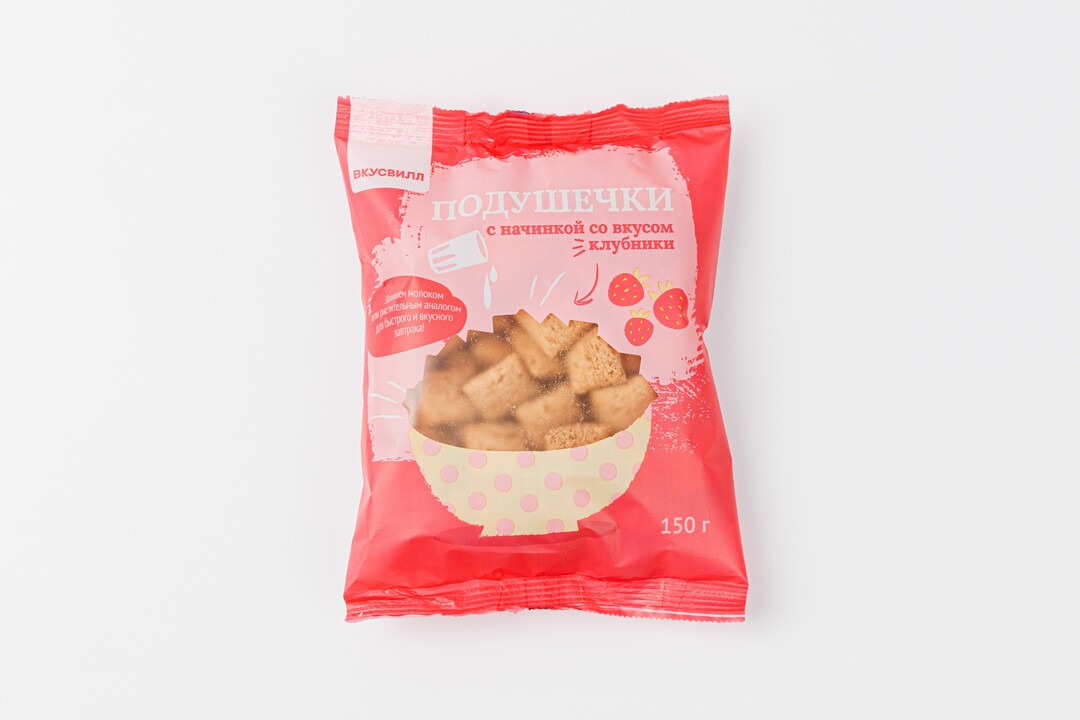 

Подушечки с начинкой со вкусом клубники 150 г