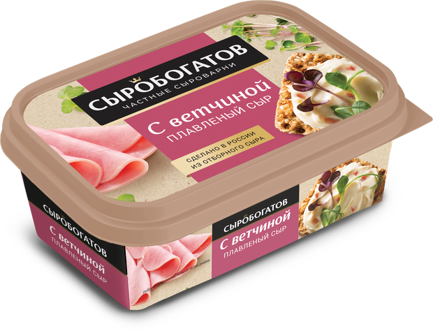 

Сыр плавленый Сыробогатов с ветчиной 50% 200 г