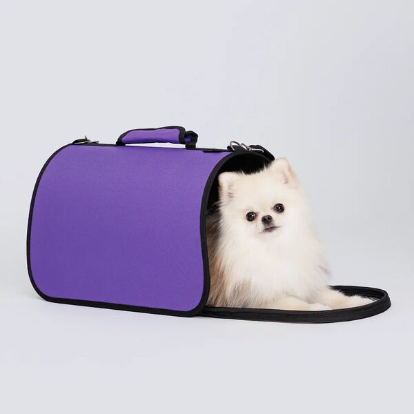 Сумка-переноска Rurri Хард для кошек и собак мелких пород M фиолетовая 40 х 25 х 25 см