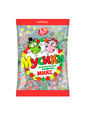 Конфета жев. Мусики (микс) 180г