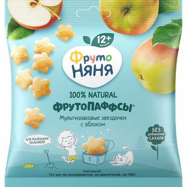 Фрутопаффсы ФрутоНяня с яблоком с 12 месяцев 21 г