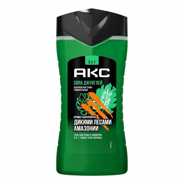 Гель для душа и шампунь Axe Сила джунглей мужской, 250 мл