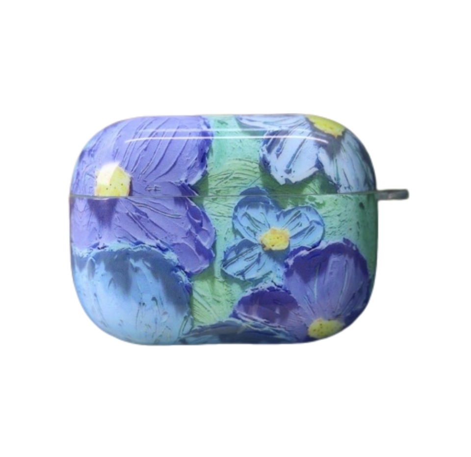 

Чехол iLikeGift для AirPods Pro, Flower mix голубой