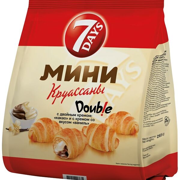 Мини-круассаны 7 Days Double Какао-Ваниль 265г