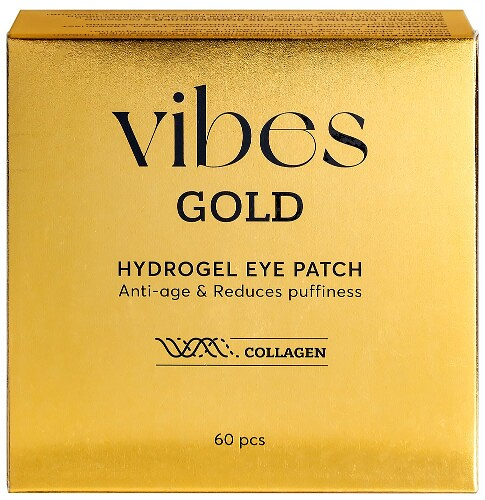 Патчи Vibes гидрогелевые для глаз с золотом и коллагеном 60 шт