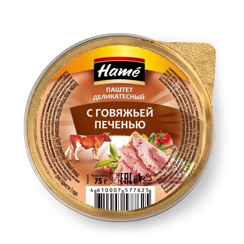 

Паштет Hame деликатесный с говяжьей печенью 75 г