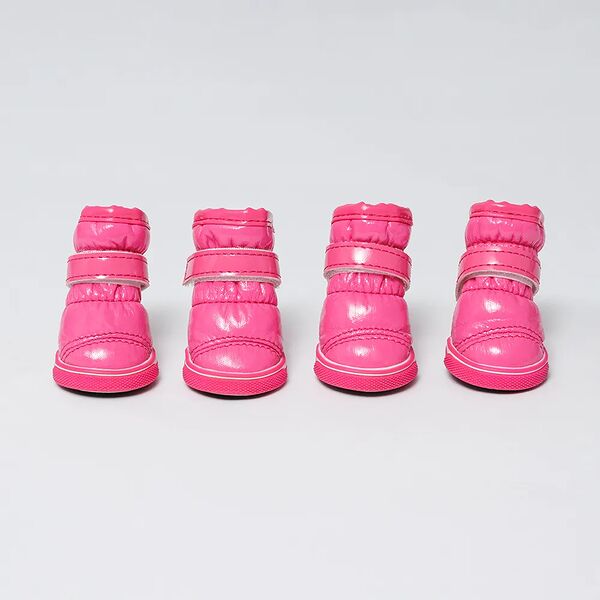 Ботинки дутики для собак размер S, цвет розовый (унисекс)