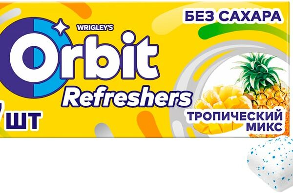 Жевательная резинка Orbit Refreshers Тропический микс 16г