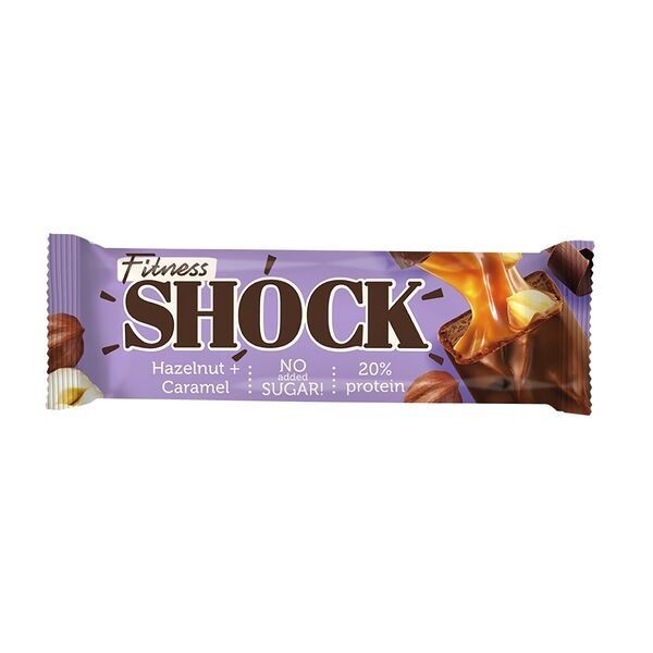 Протеиновый батончик FitnesShock Protein Bar шоколадная карамель и фундук 50 г