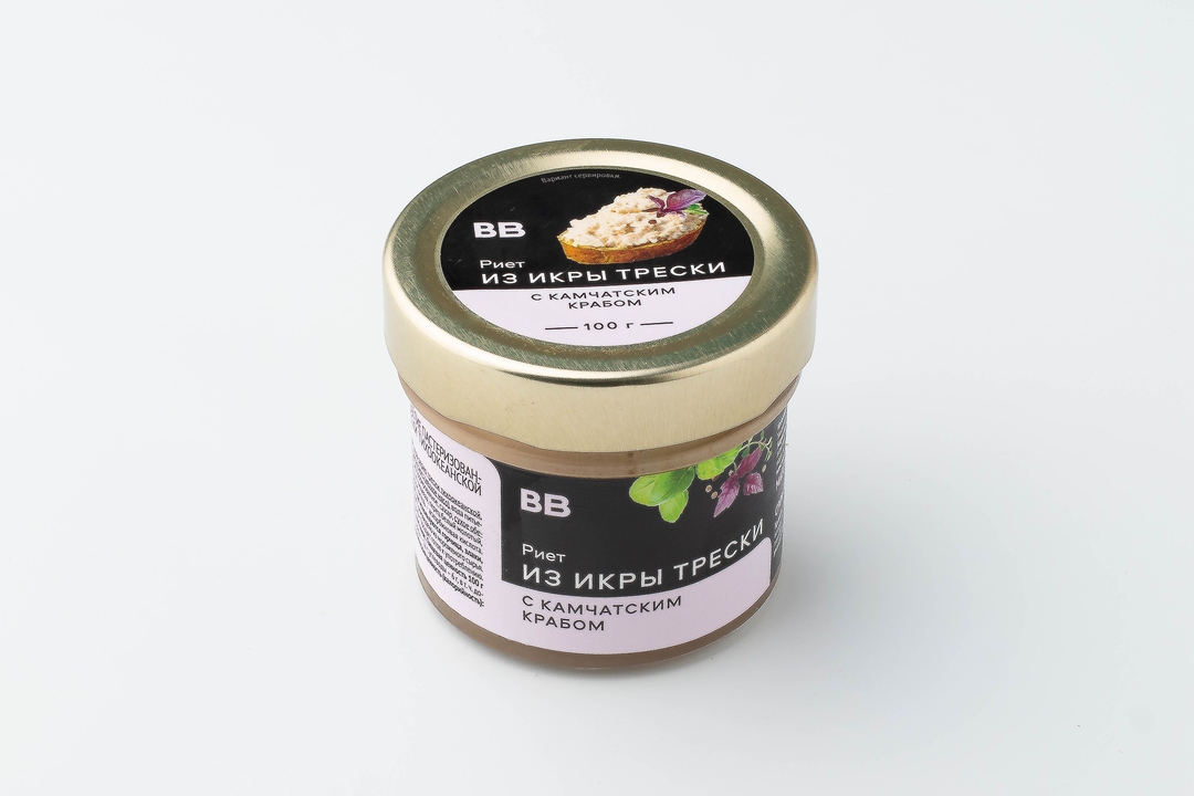 

Риет из икры трески с камчатским крабом 100 г