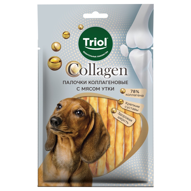 

Лакомство Triol Collagen Палочки коллагеновые с мясом утки для собак 10 шт 80 г