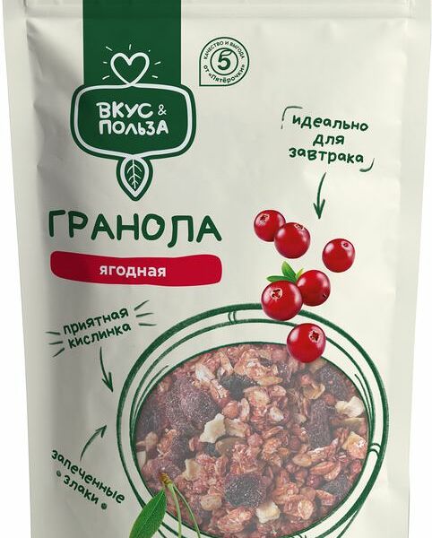 Гранола Вкус&польза Ягодная готовый завтрак 300 г